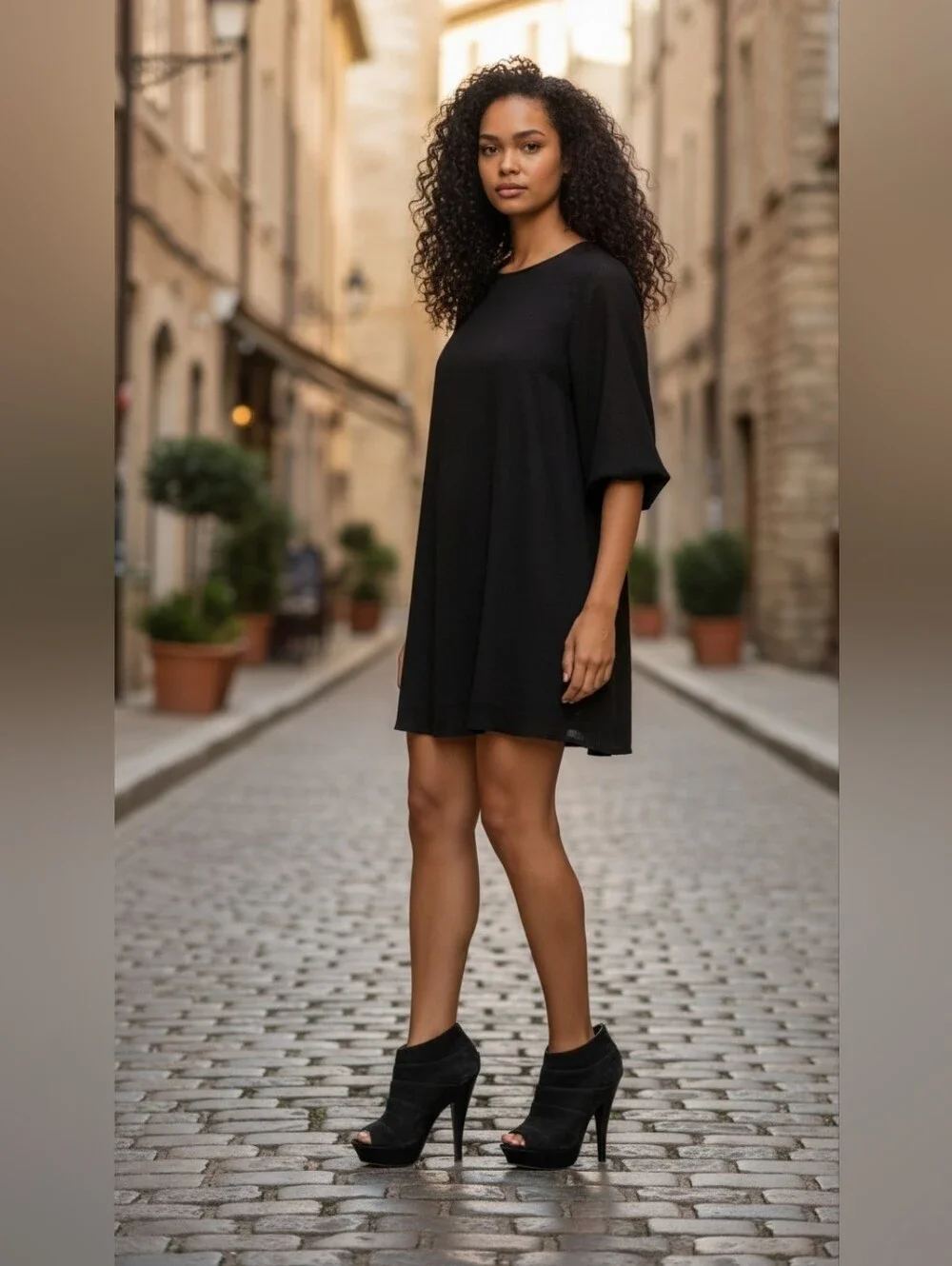 Women's Black Peep-Toe High Heel Ankle Booties